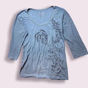 Erge Y2K thermal mall goth floral tee